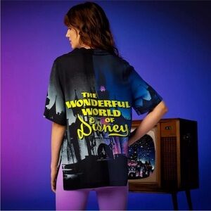 Disney 100 the wonderful world of Disney castle button down vintage look WDW